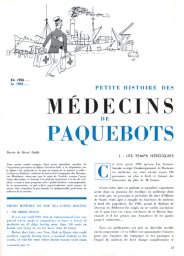 Petite histoire des m&eacute;decins de paquebots (1906-1961)

